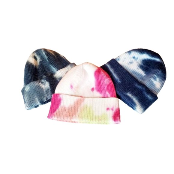 Tie Dye Soft & Cozy Black & White Stylish Beanie. - Picture 3 of 4